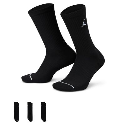 Jordan Everyday Crew Socks 3-Pack Black - Černé - Ponožky