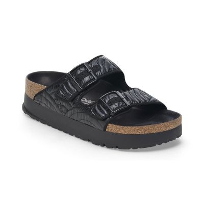 Birkenstock Arizona PAP French Piping Flex Platform Narrow Fit - Černé - Sandály Birkenstock Arizona PAP French Piping Flex Platform Narrow Fit - Černé - Sandály