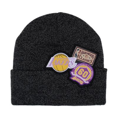 Mitchell & Ness NBA La Lakers XL Logo Patch Knit Hwc - Černé - Čepice