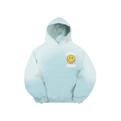 Market Smiley Upside Down Lock-up Hoodie Retro Blue - Modré - Mikina