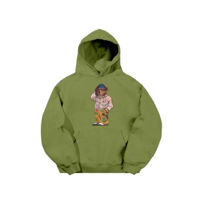 Market Folk Fitted Bear Hoodie Sphagnum - Zelené - Mikina
