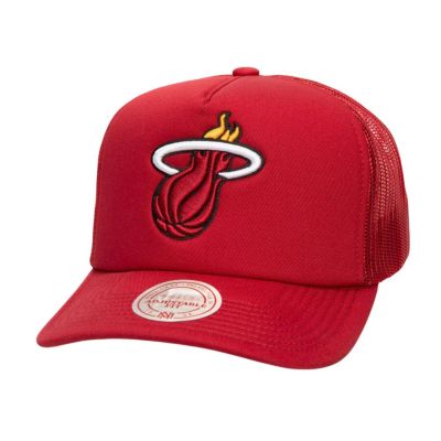 Mitchell & Ness NBA Miami Heat Evergreen Trucker - Červené - Kšiltovka
