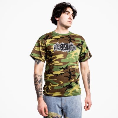 Pleasures Strain Logo T-Shirt Camo - Zelené - Triko Pleasures Strain Logo T-Shirt Camo - Zelené - Triko