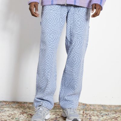 Pleasures Washy Double Knee Work Pants Blue - Modré - Kalhoty