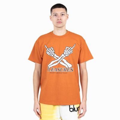 Pleasures Don't Care Tee Texas Orange - Oranžové - Triko Pleasures Don't Care Tee Texas Orange - Oranžové - Triko