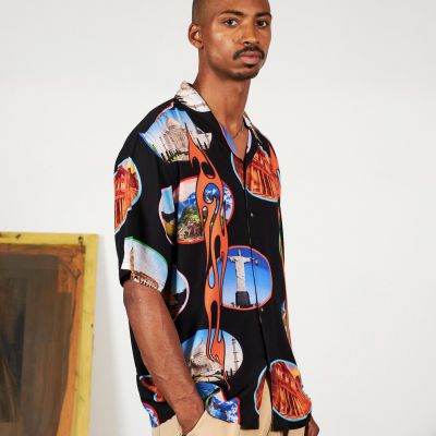 Pleasures 7 Wonder Camp Shirt Black - Černé - Košile