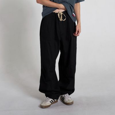 Pleasures Wander Wide Leg Pants Black - Černé - Kalhoty