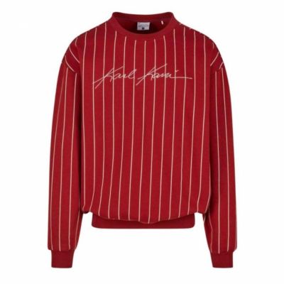 Karl Kani Autograph Pinstripe Sweat Os Crewneck - Červené - Mikina