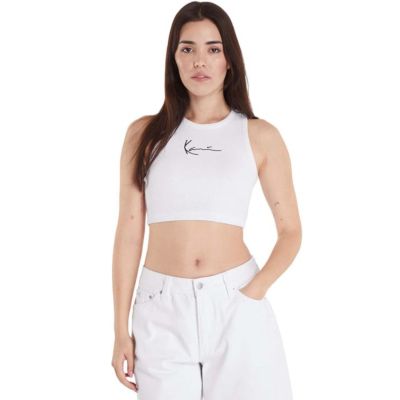 Karl Kani Small Signature Essential Racer Rib Top White - Bílé - Tílko Karl Kani Small Signature Essential Racer Rib Top White - Bílé - Tílko