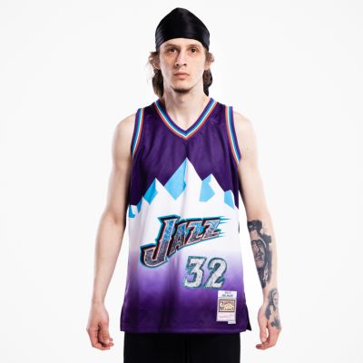 Mitchell & Ness 75th Anniversary Swingman Jersey Karl Malone Utah Jazz Purple - Fialové - Dres