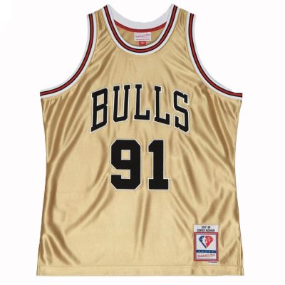 Mitchell & Ness Chicago Bulls Dennis Rodman 75th Gold Swingman Jersey - Vícebarevné - Dres