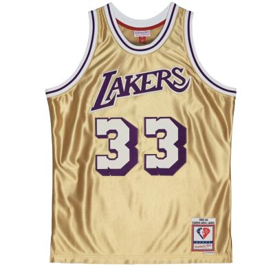 Mitchell & Ness Los Angeles Lakers Kareem Abdul-Jabbar 75th Gold Swingman Jersey - Vícebarevné - Dres