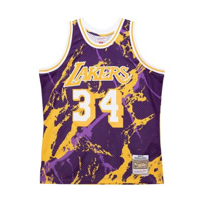 Mitchell & Ness NBA Los Angeles Lakers Shaquille O'Neal Team Marble Swingman Jersey - Fialové - Dres