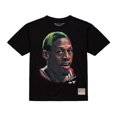Mitchell & Ness NBA Real Bulls Dennis Rodman Big Face Tee - Černé - Triko