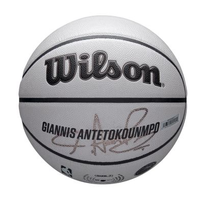 Wilson NBA Player Icon UV Giannis Antetokounmpo Size 7 - Bílé - Míč