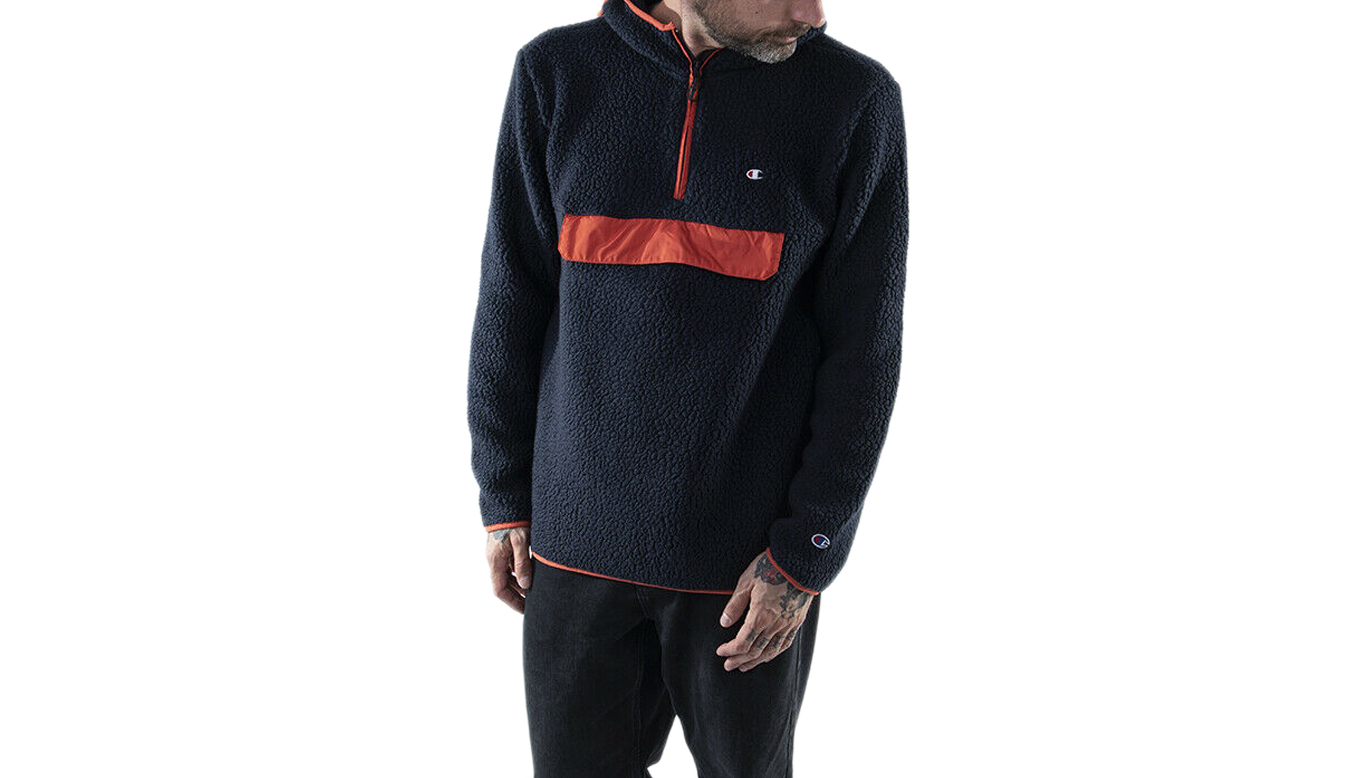 Champion Hooded Half Zip Top - Pánské - Mikina Champion - Modré - 215115_F20_BS501 - Velikost: M