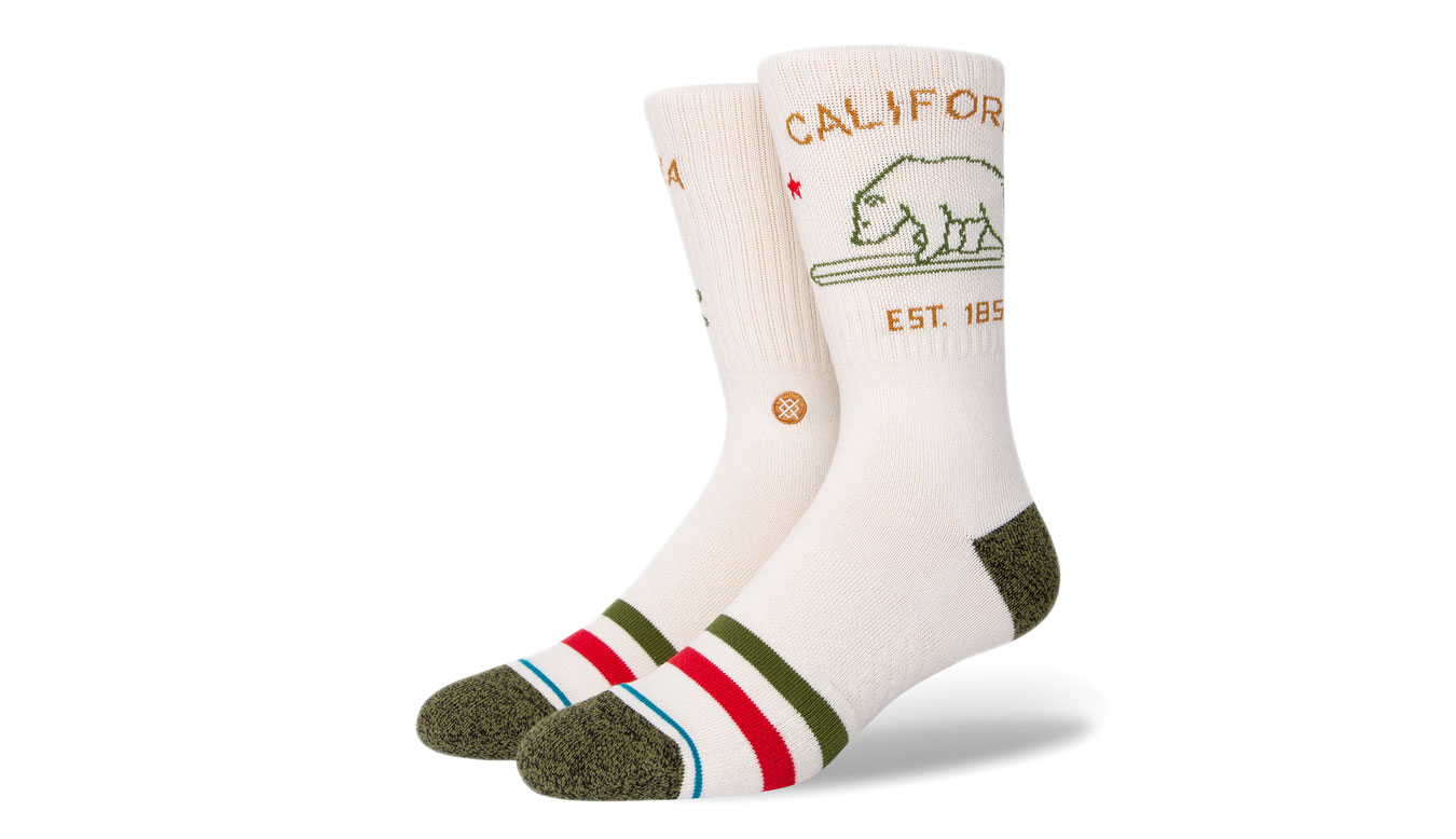 Stance California Republic 2 Crew Socks - Dětské - Ponožky Stance - Hnědé - A556D21CAL-OFW - Velikost: 43-46