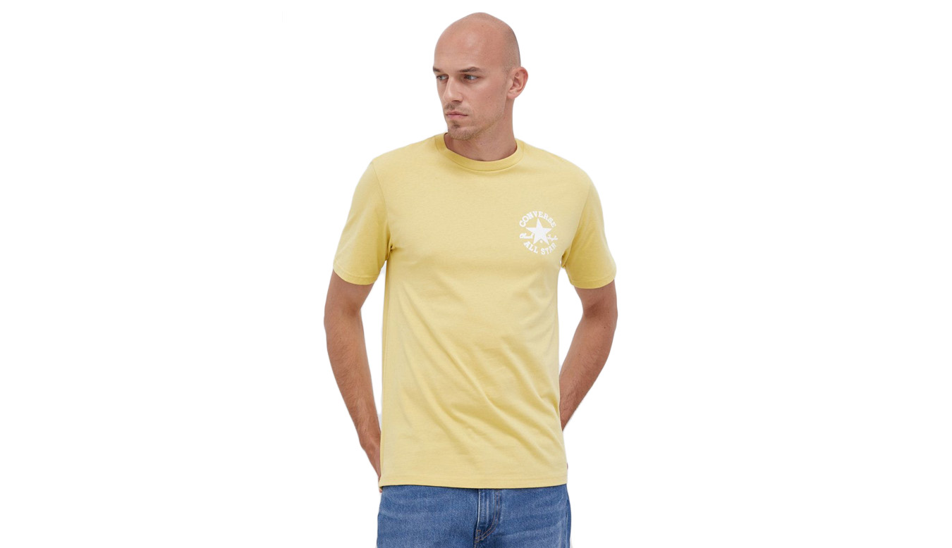 Converse Stamped Chuck Taylor All Star T-shirt - Unisex - Triko Converse - Žluté - 10022042-A04 - Velikost: M