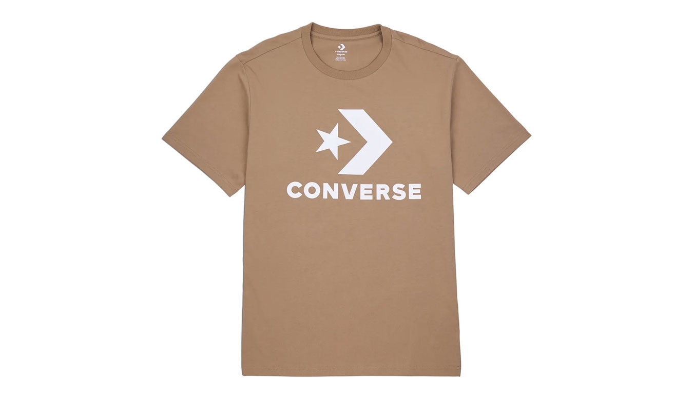 Levně Converse Standard Fit Large Logo Star Chevron Tee L - Pánské - Triko Converse - Hnědé - 10025458-A39