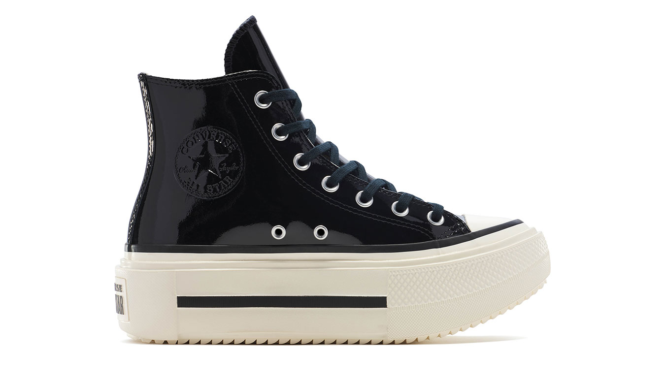 Converse Chuck Taylor All Star Lift Double Stack Platform Patent Leather - Unisex - Tenisky Converse - Černé - A12977C - Velikost: 38