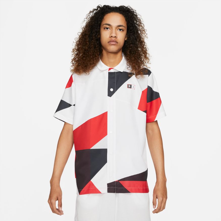 Jordan Quai 54 Printed Shooting Shirt - Pánské - Triko Jordan - Bílé - DM0754-100 - Velikost: M