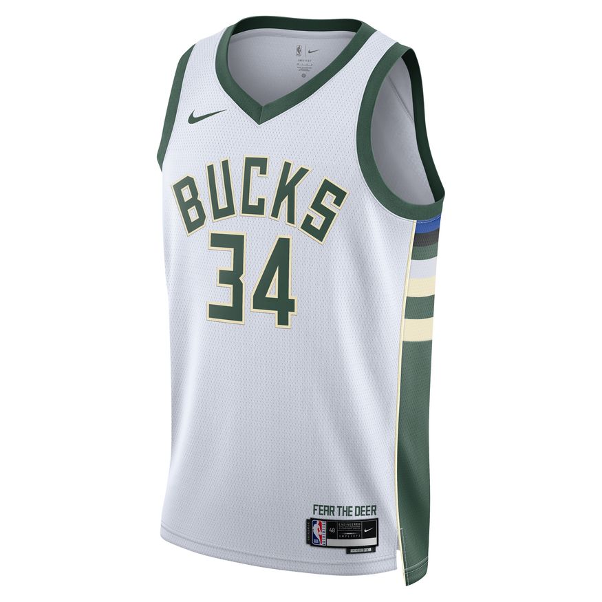 Nike Dri-FIT NBA Milwaukee Bucks Association Edition 2022/23 Swingman Jersey - Pánské - Dres Nike - Bílé - DN2084-100 - Velikost: 2XL