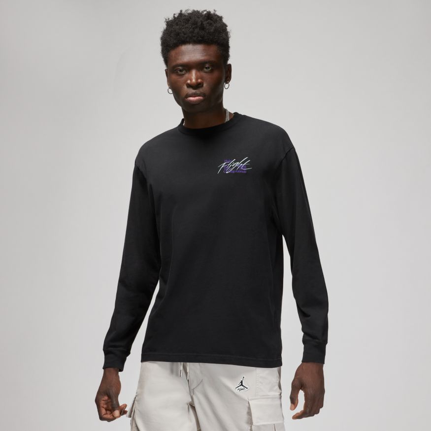 Jordan Flight Heritage '85 Long-Sleeve Tee Black - Pánské - Triko Jordan - Černé - DN3410-010 - Velikost: S