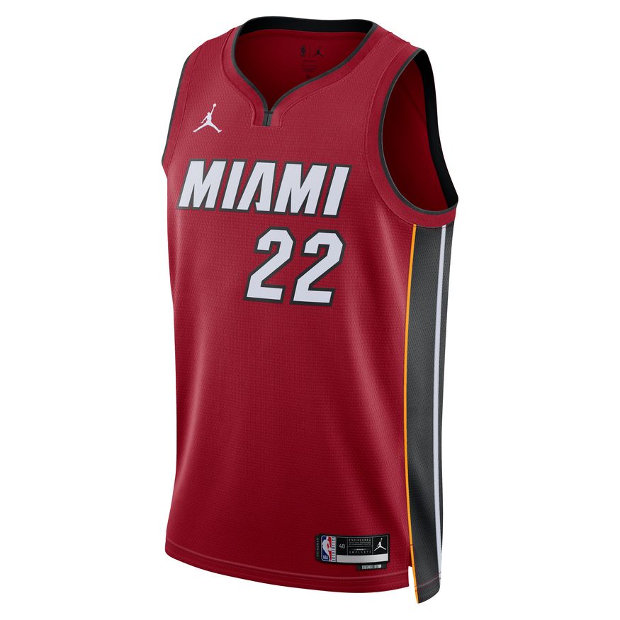 Jordan Dri-FIT NBA Miami Heat Statement Edition 2022 Swingman Jersey - Pánské - Dres Jordan - Červené - DO9532-608 - Velikost: XS