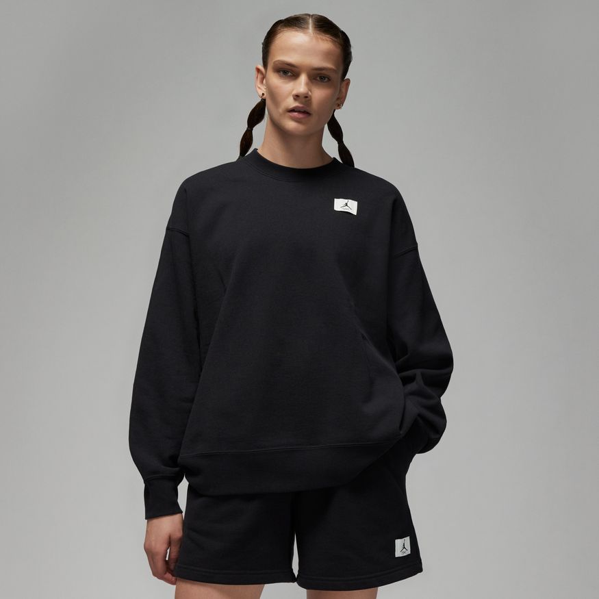 Jordan Flight Wmns Fleece Crewneck - Pánské - Mikina Jordan - Černé - DQ4599-010 - Velikost: L