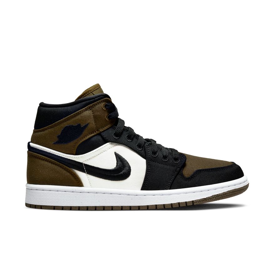 Air Jordan 1 Mid SE "Olive Toe" Wmns - Dámské - Tenisky Jordan - Zelené - DV0427-301 - Velikost: 36.5
