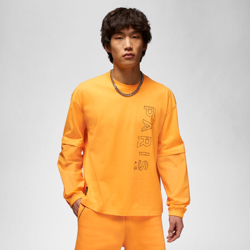 Jordan Paris Saint-Germain Statement Long-Sleeve Top - Pánské - Mikina Jordan - Žluté - DV0624-705 - Velikost: 2XL