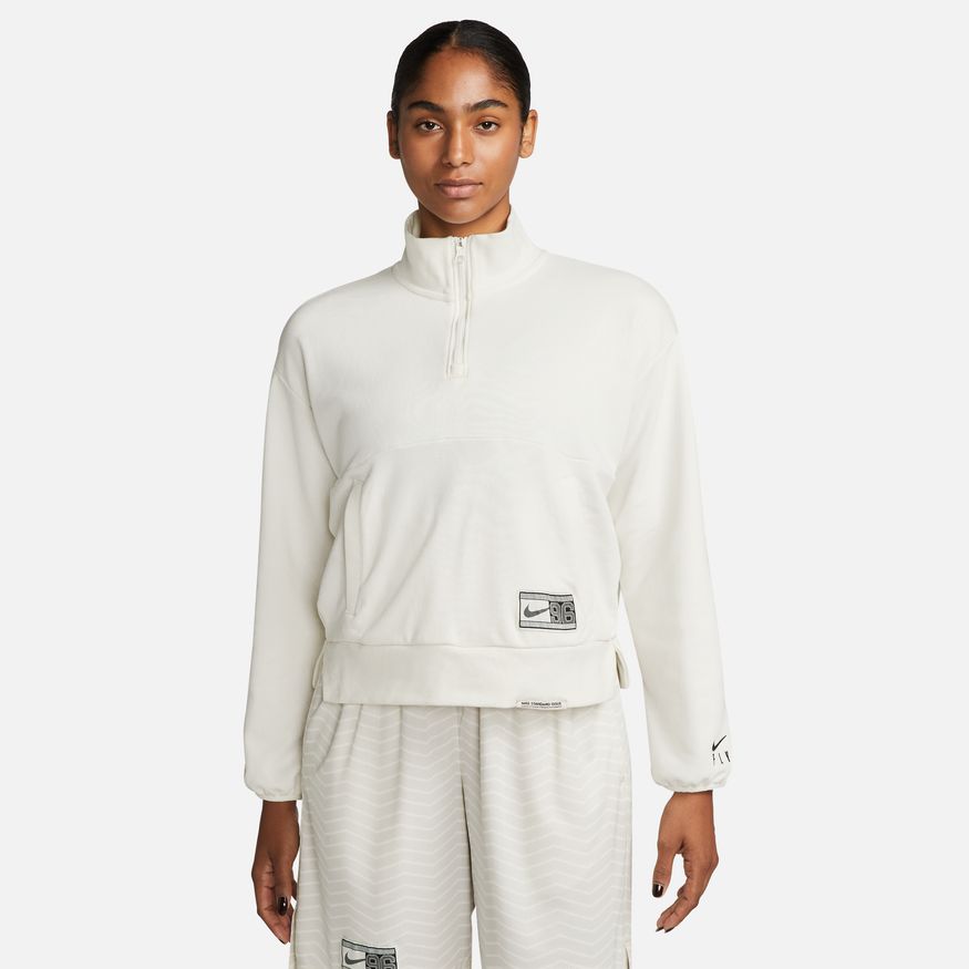 Nike Dri-FIT Swoosh Fly Wmns 1/4 Zip Basketball Sweatshirt - Dámské - Mikina Nike - Bílé - DX0561-133 - Velikost: L