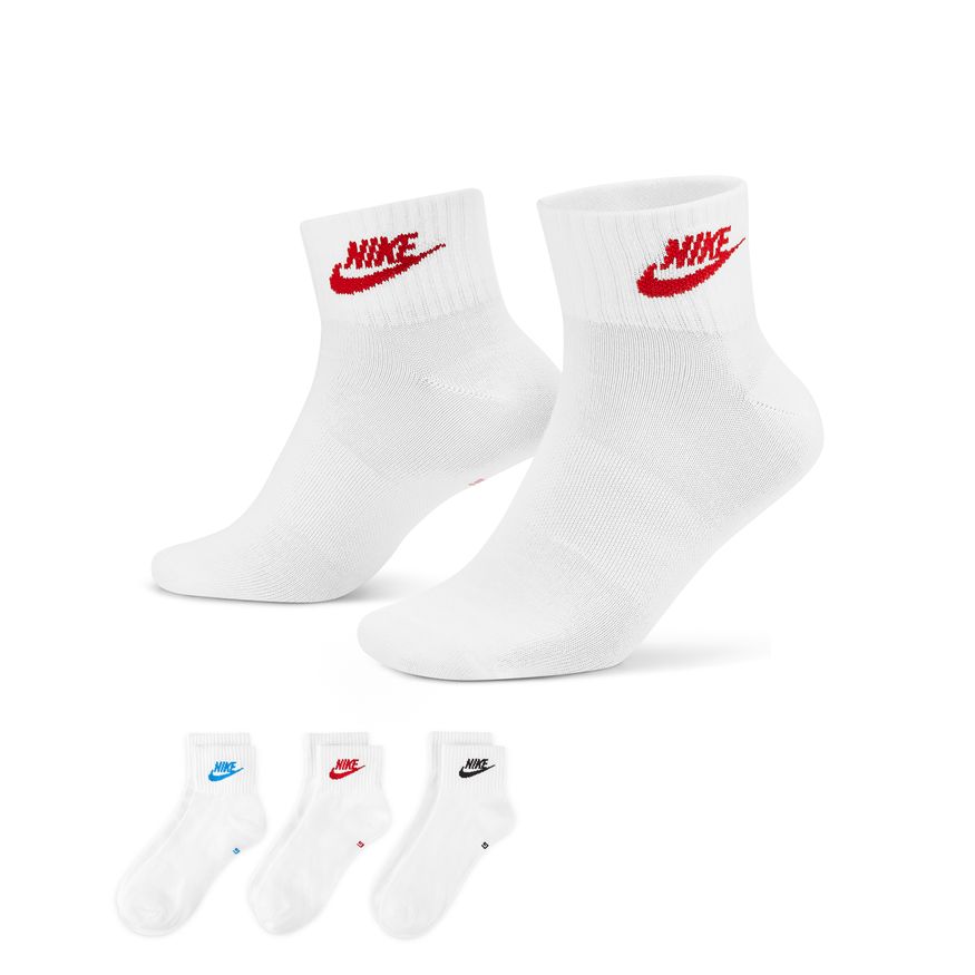 Levně Nike Everyday Essential Ankle Socks 3-Pack Multi-Color - Unisex - Ponožky Nike - Bílé - DX5074-911