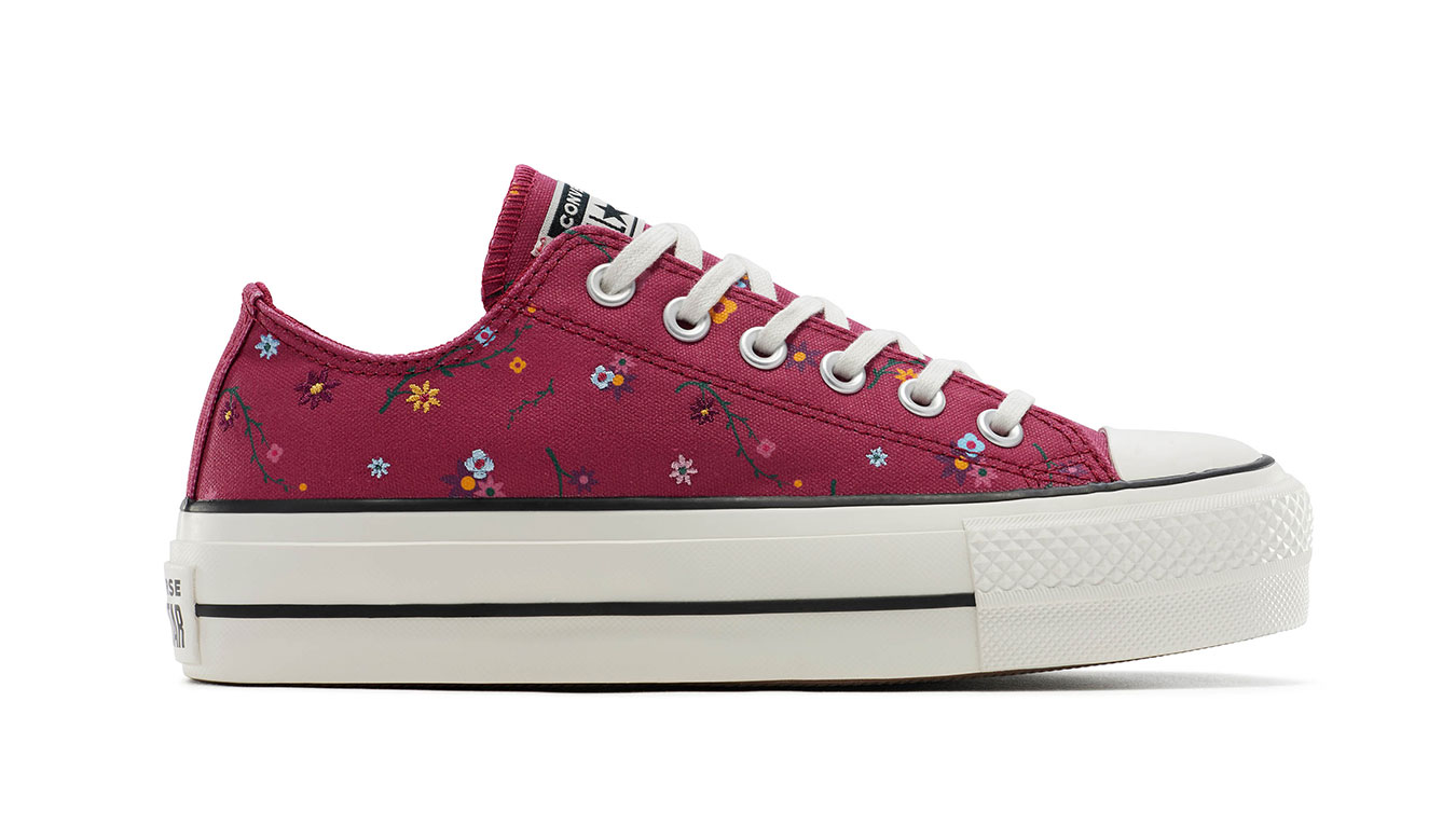 Converse Chuck Taylor All Star Lift Platform Floral Patchwork 3.5 - Dámské - Tenisky Converse - Červené - A15535C - Velikost: 39