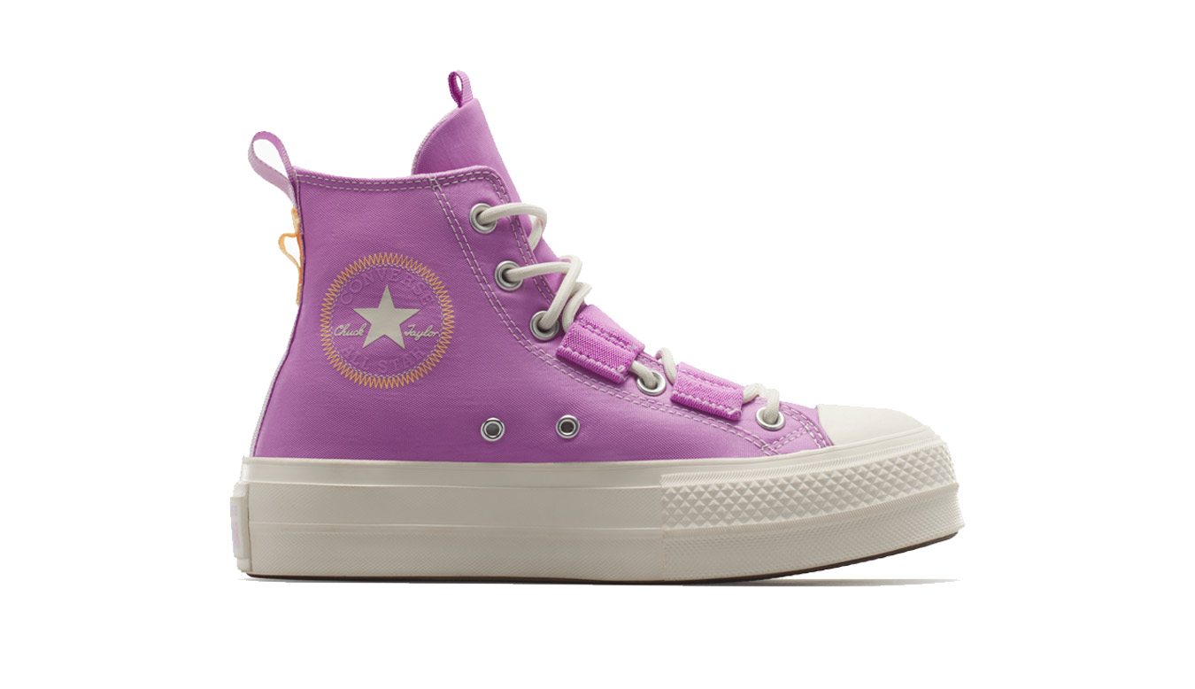 Converse Chuck Taylor All Star Lift Platform Nylon - Dámské - Tenisky Converse - Fialové - A07602C - Velikost: 37.5