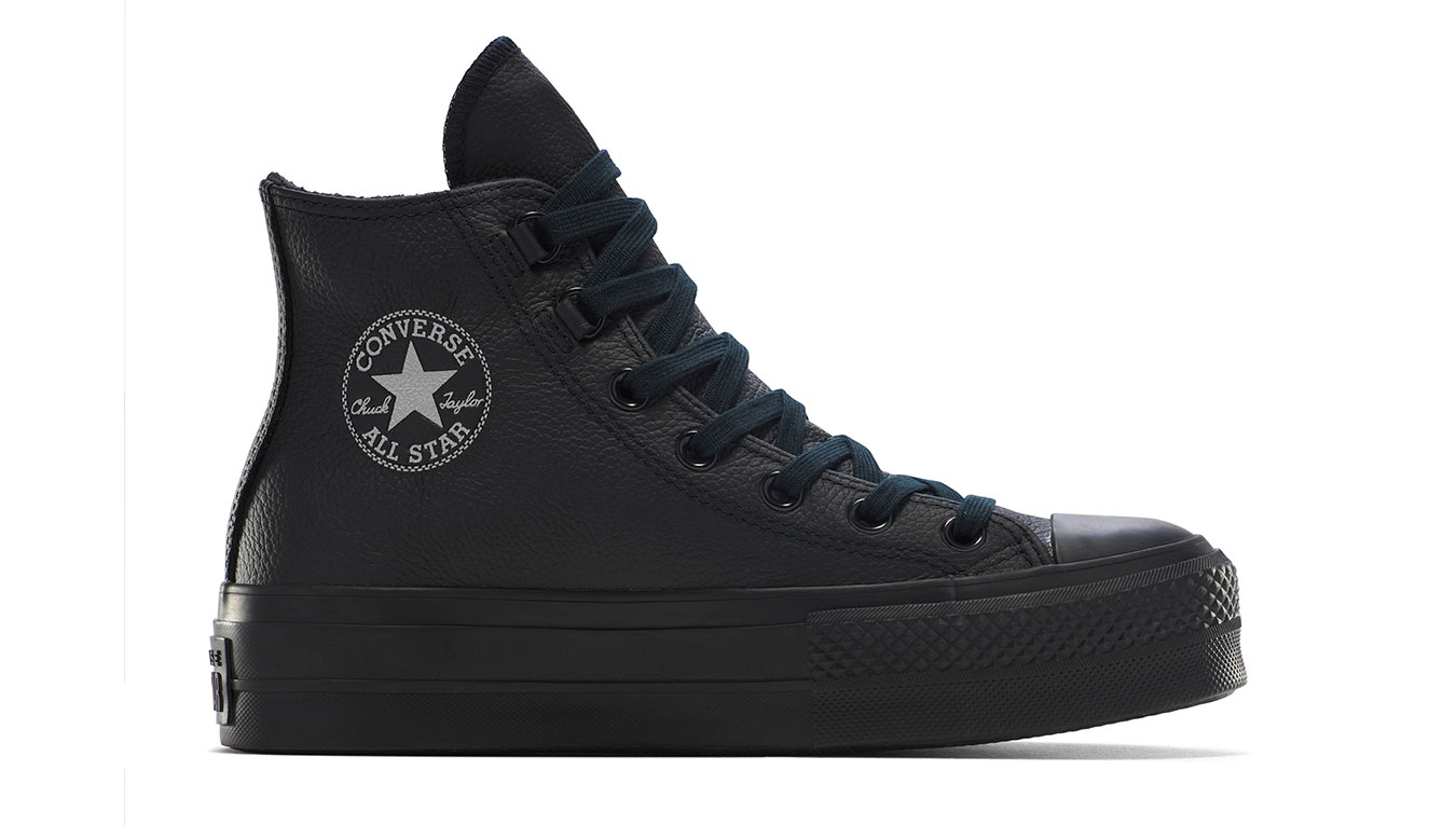 Converse Chuck Taylor All Star Lift Platform Leather 3 - Dámské - Tenisky Converse - Černé - A12969C - Velikost: 36.5