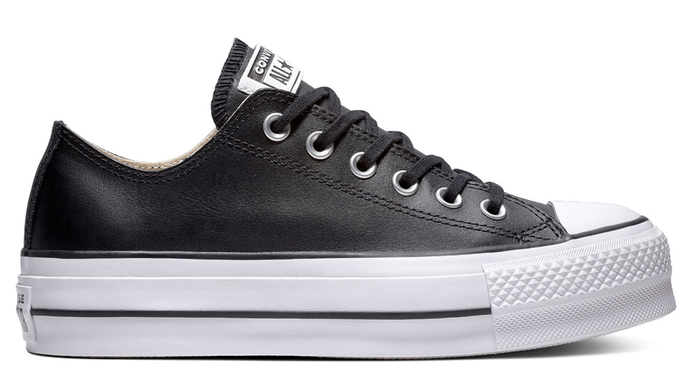 Converse Chuck Taylor All Star Lift Clean Leather Low Top - Dámské - Tenisky Converse - Černé - 561681C - Velikost: 39.5