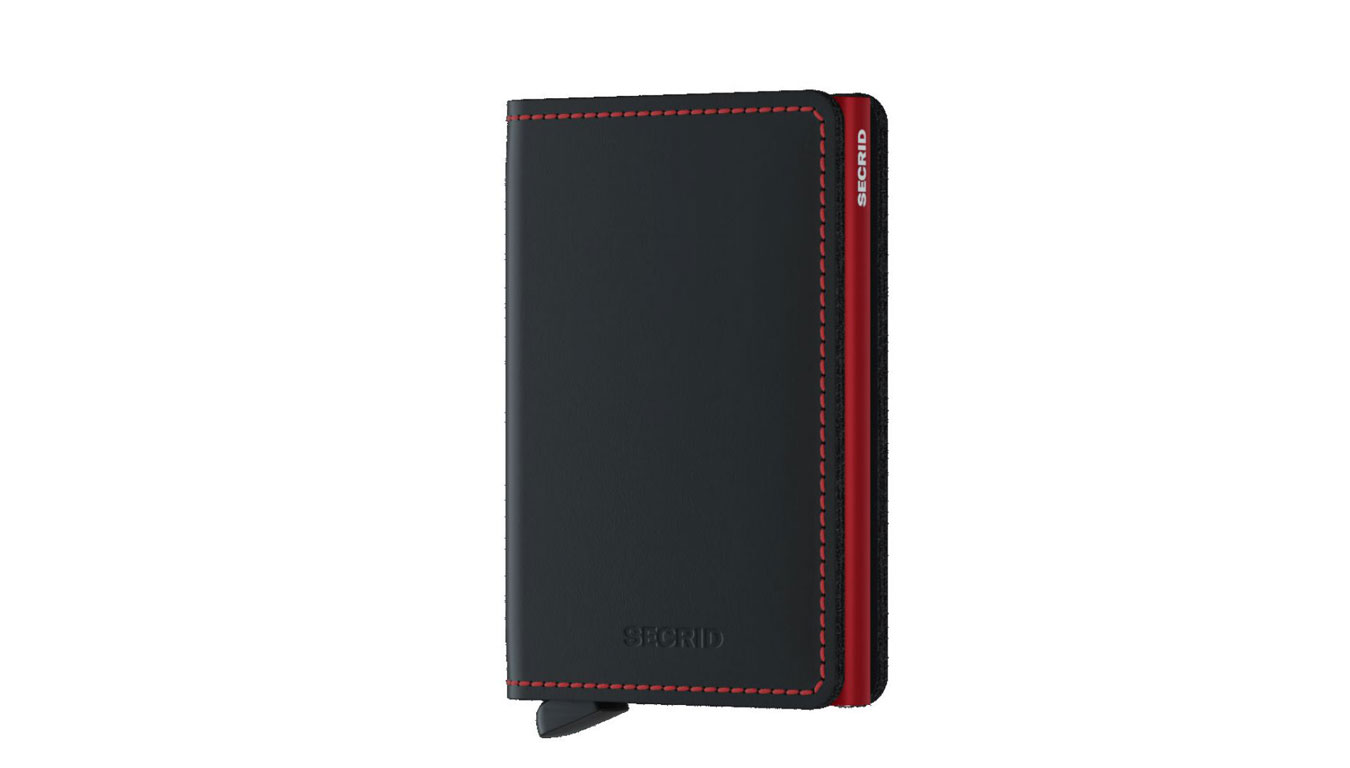 Secrid Slimwallet Matte Black & Red - Unisex - Doplněk Secrid - Černé - SM-Black-Red - Velikost: UNI