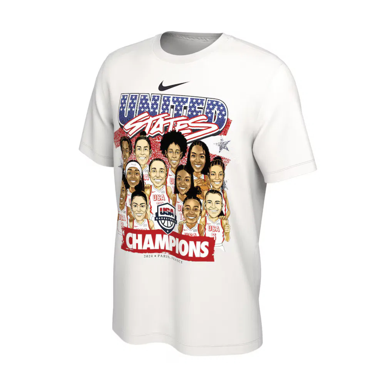 Nike USA Caricature Wmns Tee White - Dámské - Triko Nike - Bílé - EZGM1NBH4 - Velikost: XL