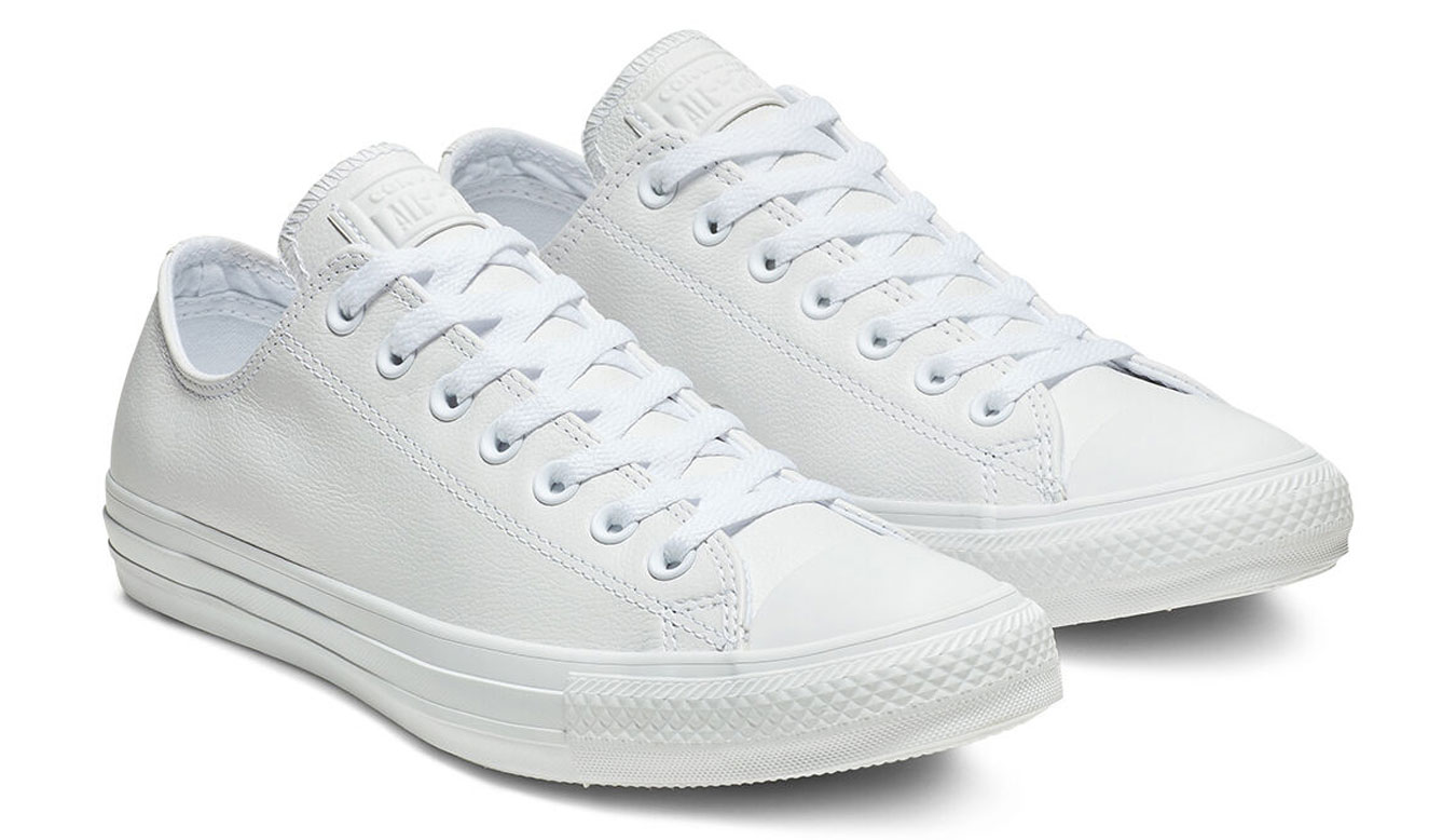 Converse Chuck Taylor All Star Mono Leather White - Dětské - Tenisky Converse - Bílé - 136823C - Velikost: 46.5