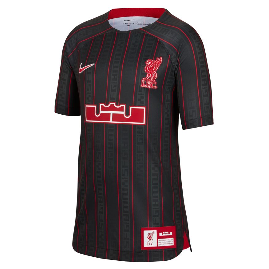 Levně Nike Dri-FIT LeBron x Liverpool FC Kids Stadium Soccer Jersey - Dětské - Nike - Černé - FD0628-061