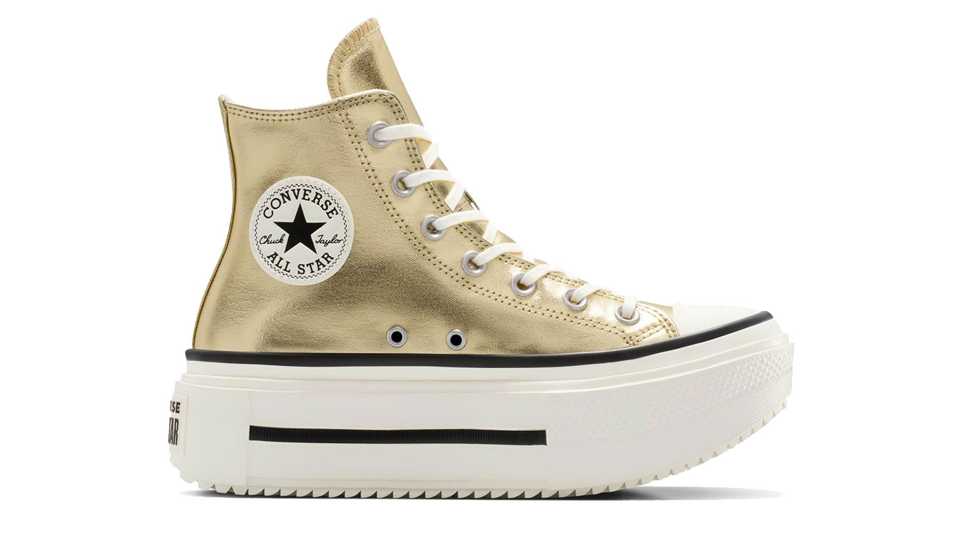 Converse Chuck Taylor All Star Lift Double Stack Metallic 4 - Dámské - Tenisky Converse - Žluté - A15164C