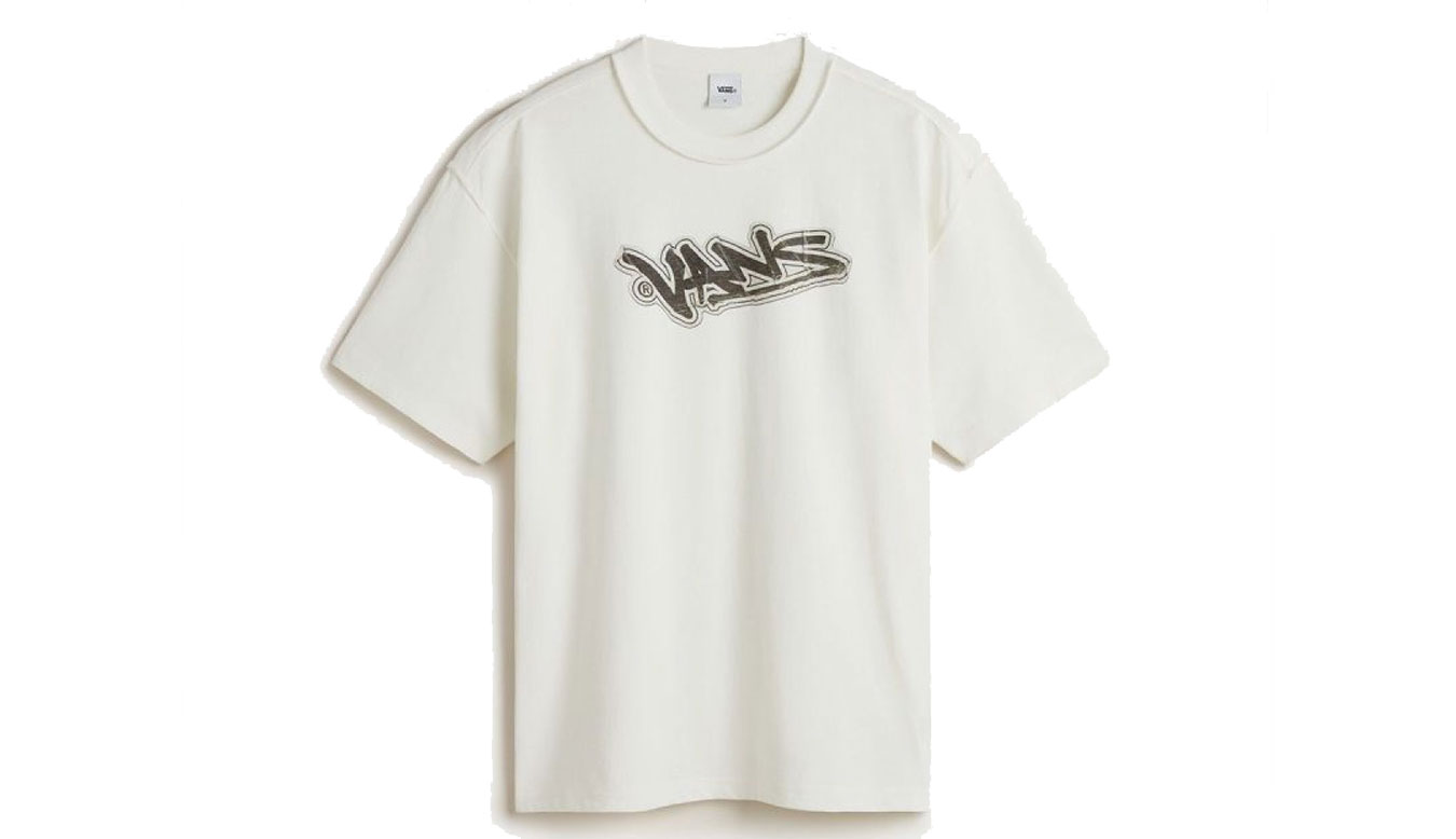 Vans LX Slap SS Tee Marshmallow - Pánské - Triko Vans - Bílé - VN000MGUFS8 - Velikost: L