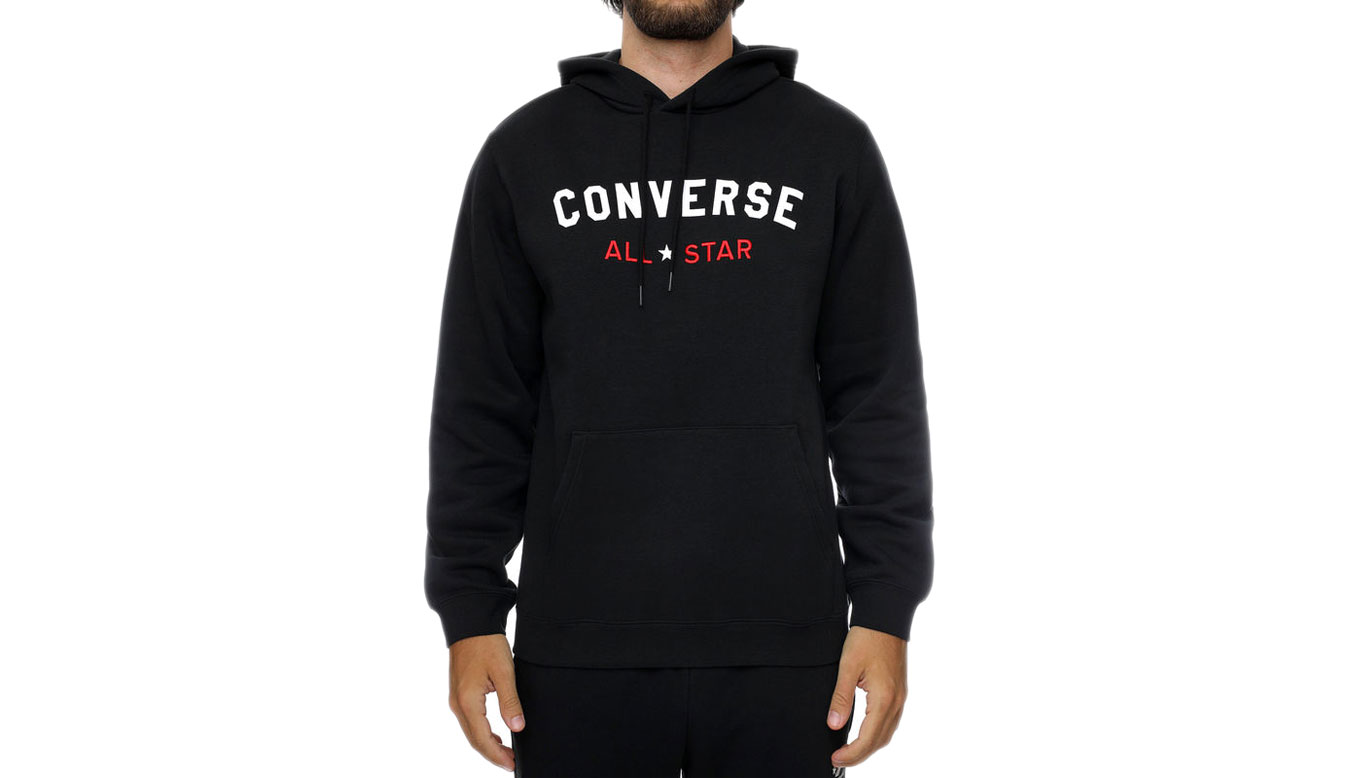 Levně Converse Center All Star Logo - Pánské - Mikina Converse - Černé - 10024502-001
