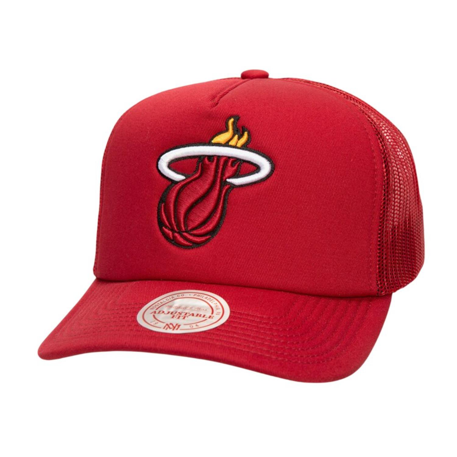 Levně Mitchell & Ness NBA Miami Heat Evergreen Trucker - Unisex - Kšiltovka Mitchell & Ness - Červené - HT8032-MHERED1