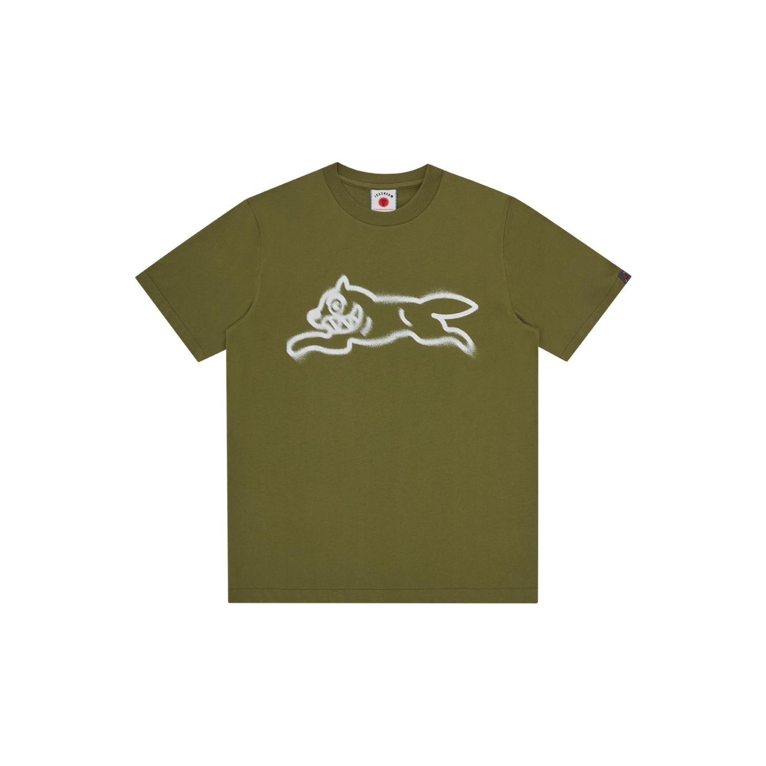 ICECREAM Spray Paint Running Dog Tee Green - Pánské - Triko ICECREAM - Zelené - IC25440-GREEN - Velikost: L