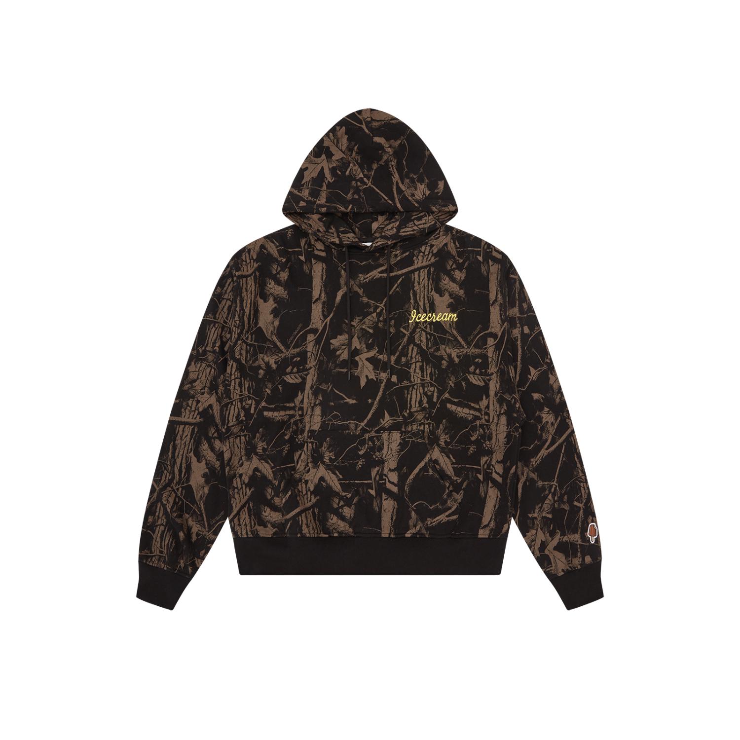 ICECREAM Tree Camo Popover Hoodie - Pánské - Mikina ICECREAM - Černé - IC26133-BLACK - Velikost: XL