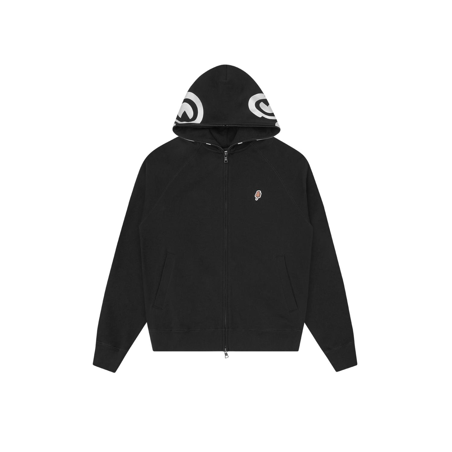 ICECREAM Smiley Zip Through Hoodie - Pánské - Mikina ICECREAM - Černé - IC26134-BLACK - Velikost: M