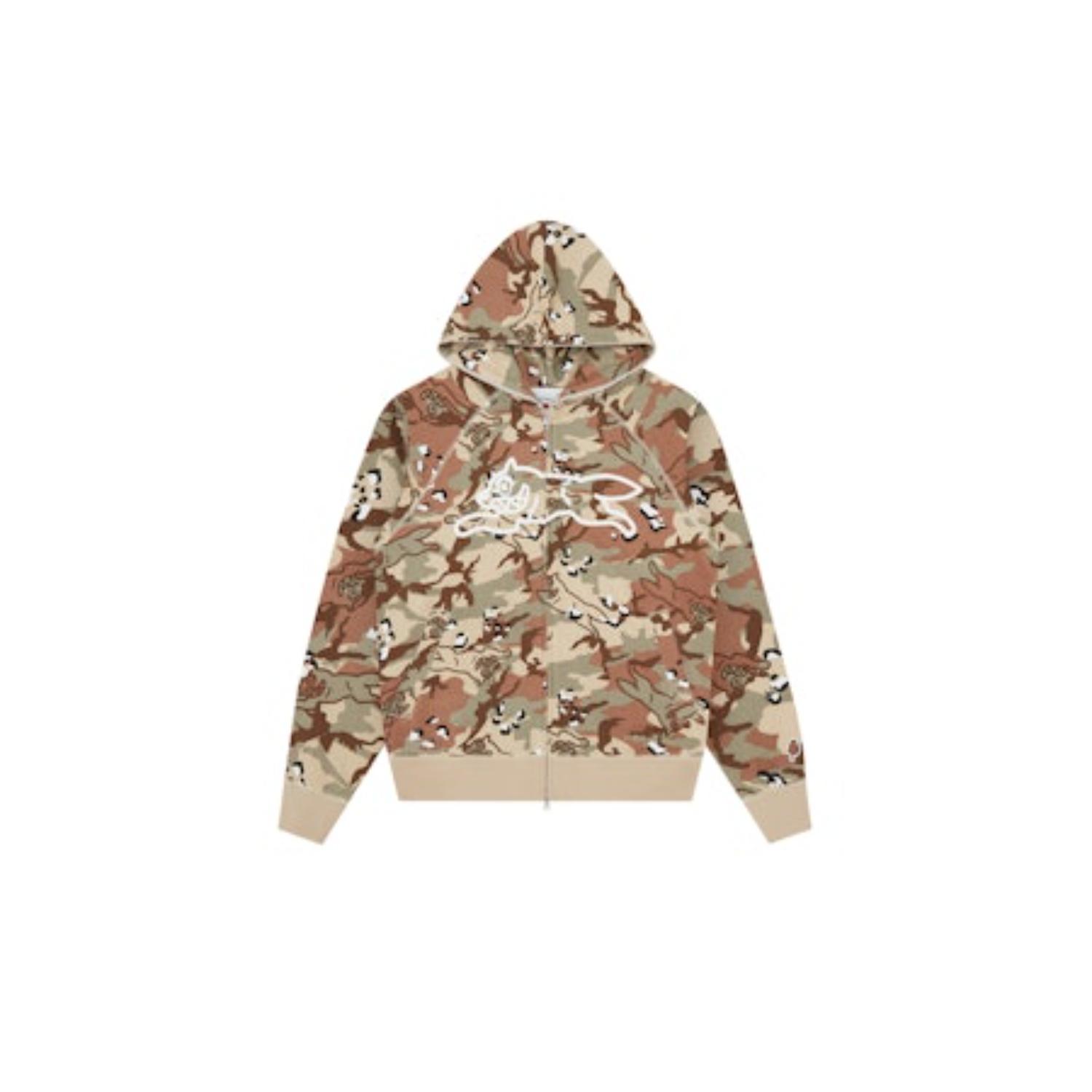 ICECREAM Choc Chip Running Dog Zip Through Hoodie - Pánské - Mikina ICECREAM - Hnědé - IC26135-CAMO - Velikost: XL