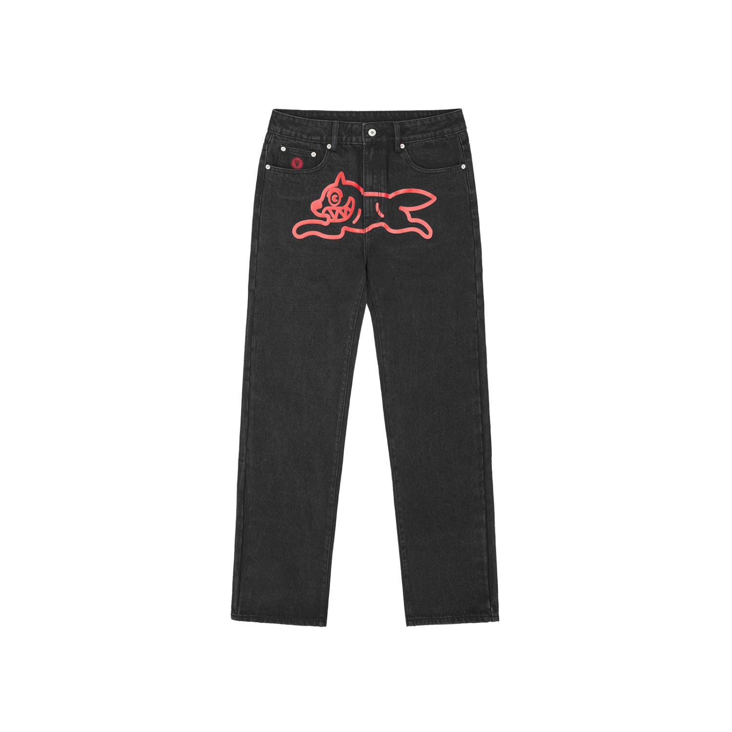 ICECREAM Running Dog Denim Pants Black - Pánské - Kalhoty ICECREAM - Černé - ICD001-BLACK - Velikost: 28